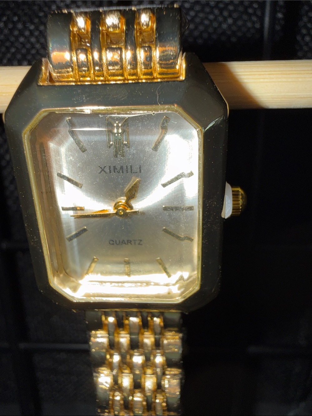 Women's Gold Tone Rectangular Quartz Watch